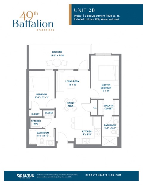a floor plan of a bedroom apartment